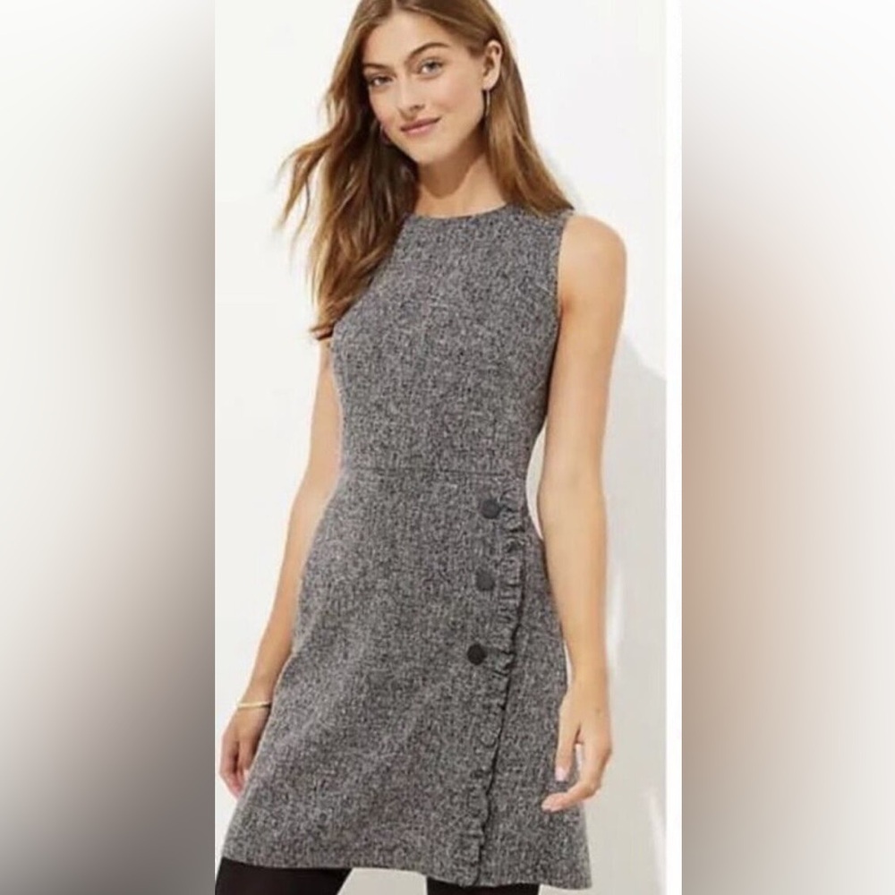 Loft Tweed Button Dress